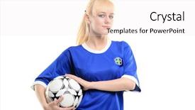  Presentation with female soccer - Presentation theme featuring view of a female soccer background and a white colored foreground