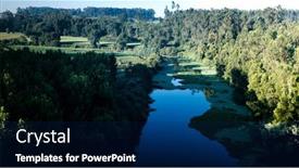  Presentation with river forest - Presentation with view-of-a-forest-river background and a navy blue colored foreground