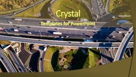  Presentation with intersection - PPT layouts with view of a freeway intersection background and a tawny brown colored foreground