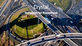  Presentation with intersection - Theme having view of a freeway intersection background and a ocean colored foreground