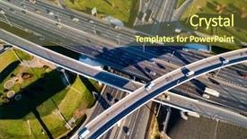  Presentation with intersection - Presentation enhanced with view of a freeway intersection background and a tawny brown colored foreground