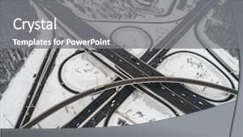  Presentation with intersection - Amazing PPT layouts having view of a freeway intersection backdrop and a gray colored foreground