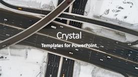  Presentation with intersection - Slide deck consisting of view of a freeway intersection background and a dark gray colored foreground