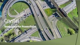  Presentation with intersection - Theme having view of a freeway intersection background and a violet colored foreground