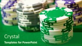  Presentation with casino - Audience pleasing presentation theme consisting of view-of-a-gaming-table backdrop and a forest green colored foreground