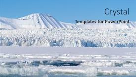  Presentation with north pole - Amazing slide deck having view-of-a-glacier backdrop and a light blue colored foreground