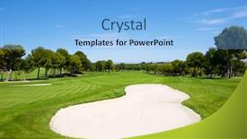  Presentation with course - PPT theme consisting of view of a golf course during a clear day background and a light blue colored foreground