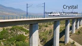  Presentation with maglev train high speed way - Cool new presentation design with aves - view of a high-speed train backdrop and a light blue colored foreground