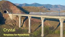  Presentation with speed - PPT theme having a high-speed train background and a tawny brown colored foreground
