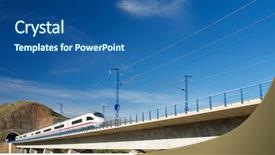  Presentation with speed - PPT theme with view of a high-speed background and a ocean colored foreground