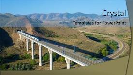  Presentation with maglev train high speed way - PPT theme with a high-speed train background and a light blue colored foreground