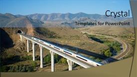  Presentation with maglev train high speed way - Slide set with view of a high-speed background and a light blue colored foreground