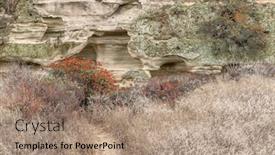  Presentation with trail - Slide set featuring view-of-a-hiking-trail background and a coral colored foreground
