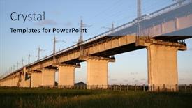  Presentation with speed - Presentation theme featuring view-of-a-huge-concrete background and a light blue colored foreground