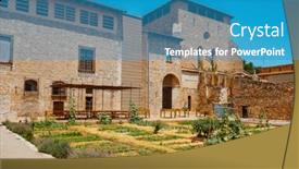  Presentation with jesus in the garden of getshame - PPT theme consisting of view-of-a-kitchen-garden background and a teal colored foreground