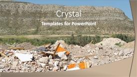  Presentation with landfill - Amazing PPT theme having view-of-a-landfill backdrop and a gray colored foreground