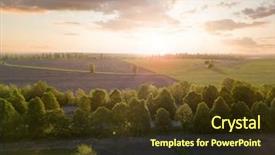  Presentation with arizona sunset view - Colorful presentation theme enhanced with view of a large field backdrop and a tawny brown colored foreground