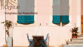  Presentation with pink green - Theme consisting of view-of-a-lonely-table background and a lemonade colored foreground