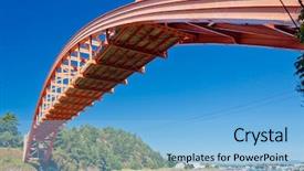  Presentation with long bridge - Cool new presentation theme with view of a long bridge backdrop and a light blue colored foreground