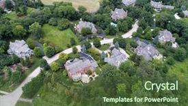  Presentation with summer trees - Slide deck enhanced with view of a luxury neighborhood background and a tawny brown colored foreground