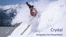  Presentation with snow - Presentation with view of a male ski background and a sky blue colored foreground