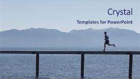  Presentation with running mountains - Beautiful theme featuring view of a man running backdrop and a lemonade colored foreground