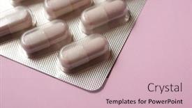  Presentation with medical pills - Presentation theme enhanced with view-of-a-medical-pills background and a soft green colored foreground