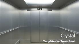  Presentation with elevator - Amazing presentation theme having view of a modern elevator backdrop and a gray colored foreground