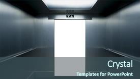  Presentation with elevator - PPT layouts enhanced with view of a modern elevator background and a ocean colored foreground