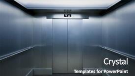  Presentation with elevator - Cool new PPT theme with view of a modern elevator backdrop and a dark gray colored foreground