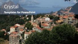  Presentation with mountain view - Amazing slides having view-of-a-mountain-village backdrop and a seafoam green colored foreground