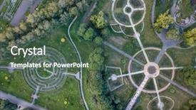  Presentation with botanical garden - Theme consisting of view of a natural labyrinth background and a dark gray colored foreground