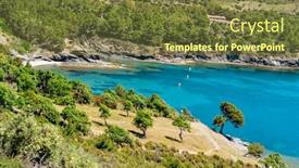  Presentation with seawater - PPT theme consisting of view-of-a-peaceful-cave background and a tawny brown colored foreground