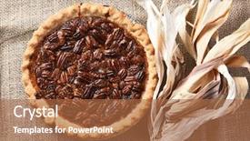  Presentation with low angle view of volleyball - Cool new presentation with view of a pecan pie backdrop and a red colored foreground