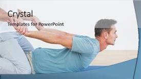  Presentation with physical exercises - Beautiful PPT theme featuring view of a physical therapist backdrop and a white colored foreground