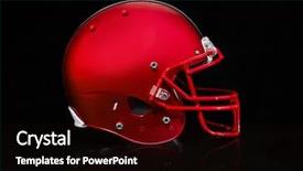  Presentation with football - Cool new PPT theme with view of a red football backdrop and a black colored foreground