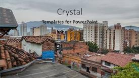  Presentation with colombia - Amazing PPT theme having view-of-a-residential-district backdrop and a light gray colored foreground