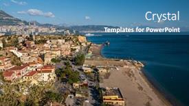  Presentation with italy - Cool new theme with view-of-a-salerno-city backdrop and a teal colored foreground