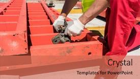  Presentation with metallic blue - Presentation design featuring view of a serious blue background and a coral colored foreground