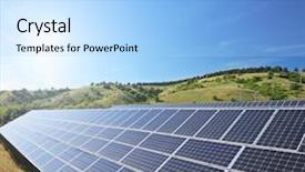  Presentation with photovoltaic - Audience pleasing slide set consisting of view of a solar photovoltaic backdrop and a light blue colored foreground
