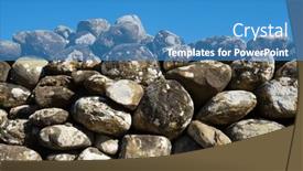  Presentation with crop - PPT layouts enhanced with view-of-a-stone-wall background and a teal colored foreground
