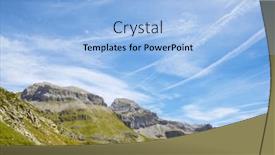  Presentation with mountain view - Presentation theme consisting of view-of-a-summer-mountain and a light blue colored foreground