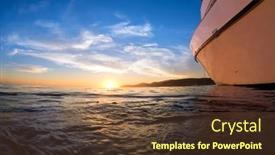  Presentation with nighttime - Amazing slide deck having view-of-a-sunset backdrop and a tawny brown colored foreground