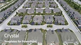  Presentation with neighborhood - Beautiful PPT layouts featuring view of a townhouse complex backdrop and a gray colored foreground
