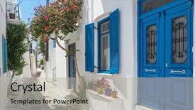  Presentation with cyclades - Presentation theme with view of a typical narrow background and a light gray colored foreground