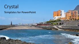  Presentation with urban - Cool new PPT layouts with view of a urban beach backdrop and a  colored foreground