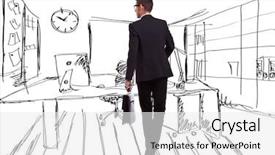  Presentation with walking - Cool new theme with view of a walking business backdrop and a white colored foreground