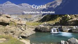  Presentation with waterfall - Beautiful slide set featuring view of a waterfall and monte perdido peak in the valley of ordesa pyrenees huesca aragon spain backdrop and a ocean colored foreground