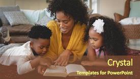  Presentation with african american children - Audience pleasing slides consisting of view of african american mother backdrop and a tawny brown colored foreground