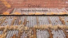  Presentation with aged - PPT layouts with view-of-aged-roof-made background and a coral colored foreground